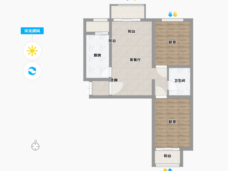 河北省-廊坊市-晨汐晨熙-74.00-户型库-采光通风