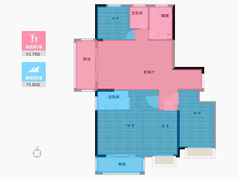 江苏省-扬州市-中集紫金文昌-123.65-户型库-动静分区