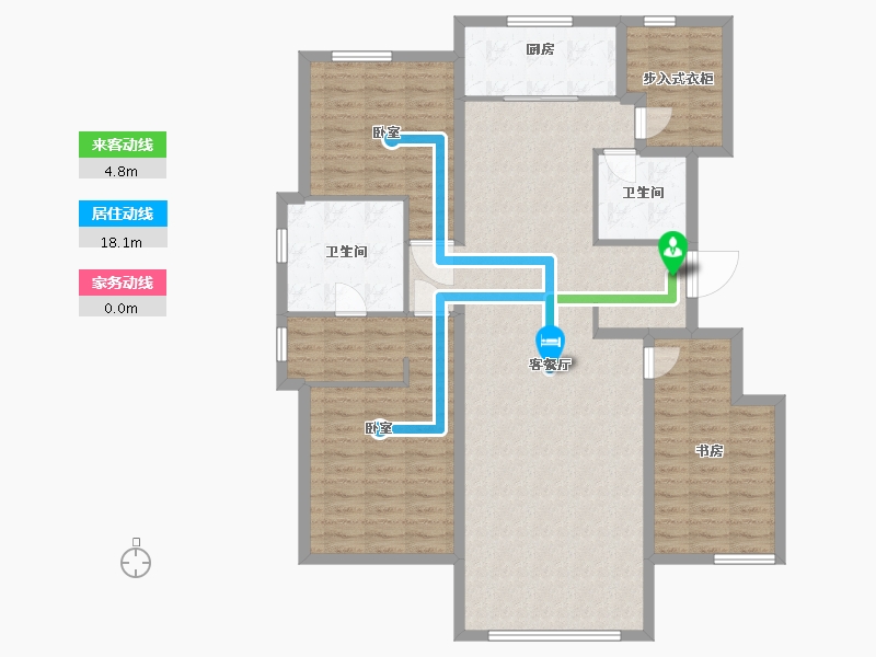 河北省-唐山市-万科温莎堡-124.00-户型库-动静线