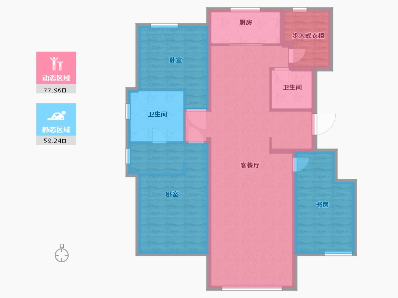 河北省-唐山市-万科温莎堡-124.00-户型库-动静分区