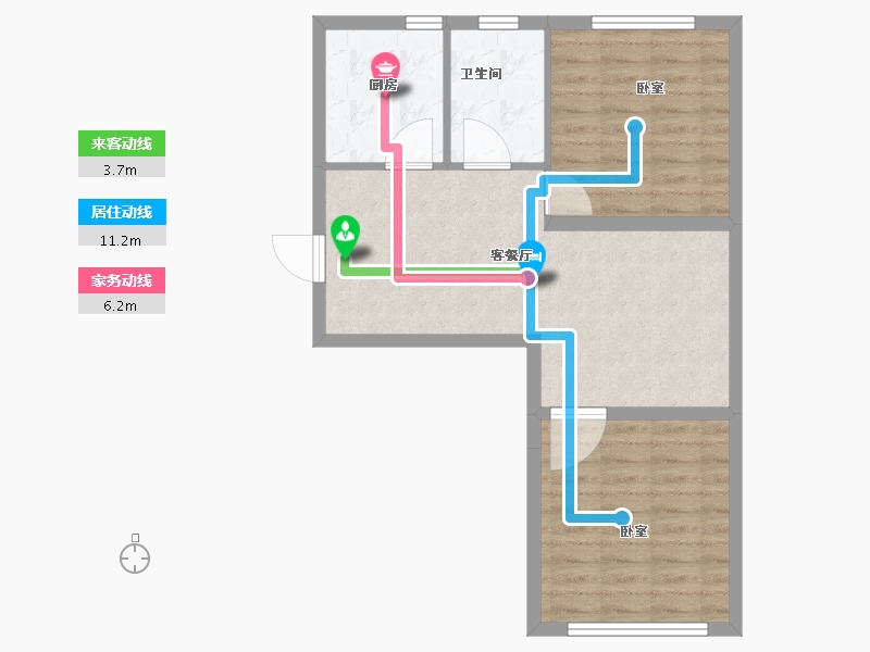 辽宁省-锦州市-沈铁青橙社区-63.39-户型库-动静线