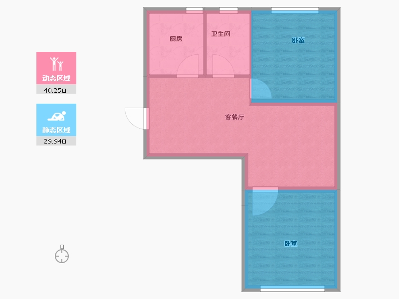 辽宁省-锦州市-沈铁青橙社区-63.39-户型库-动静分区