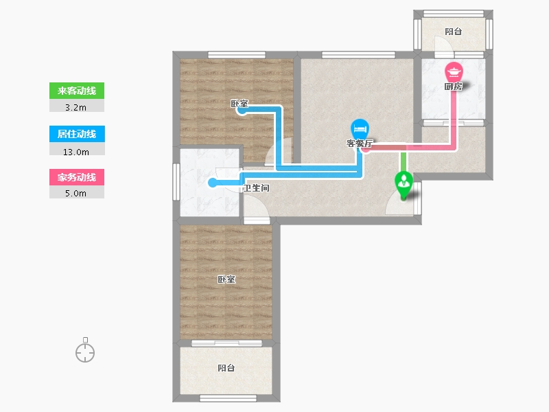 河北省-廊坊市-壹城公馆-72.00-户型库-动静线