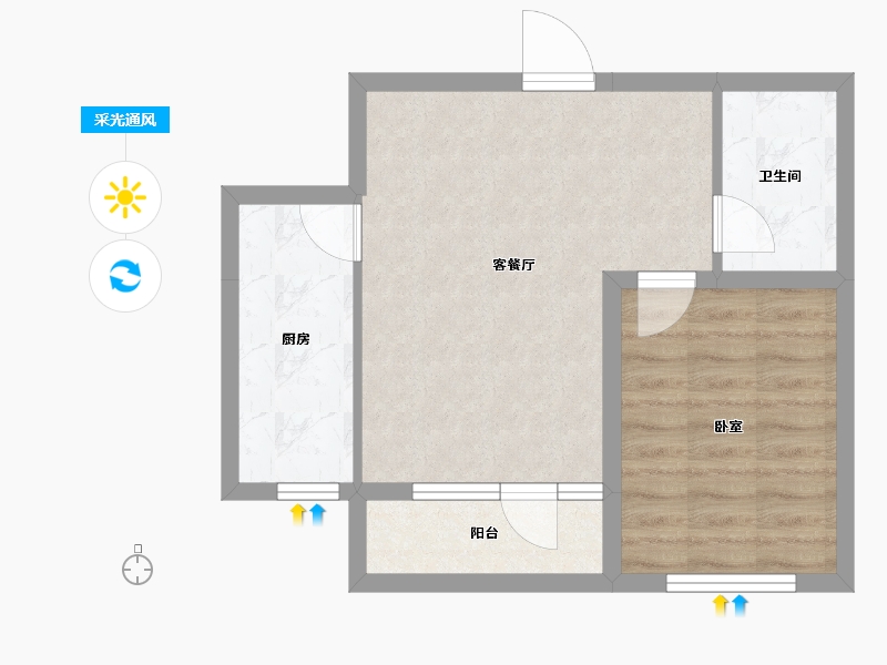 辽宁省-锦州市-沈铁青橙社区-50.26-户型库-采光通风