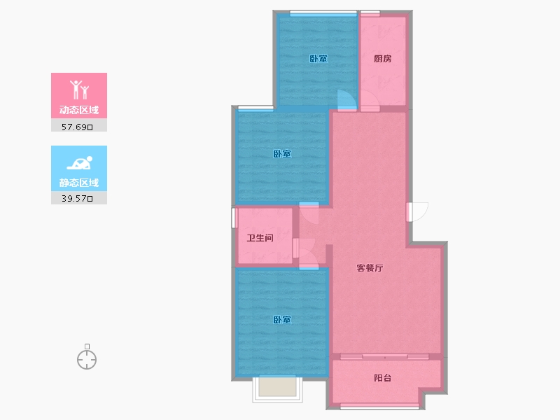 河北省-承德市-航顺·香泉左岸-87.00-户型库-动静分区