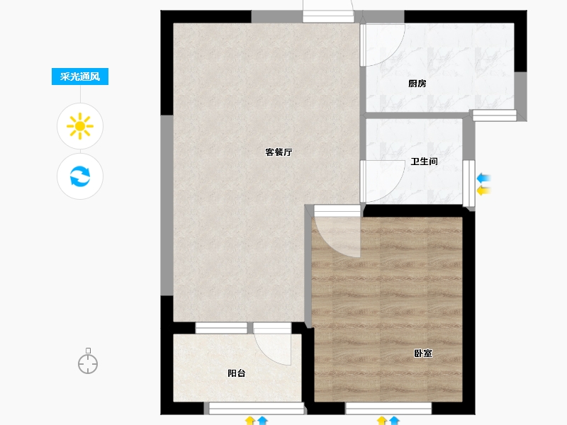 江苏省-扬州市-京杭明珠-46.00-户型库-采光通风