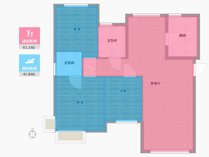 山东省-威海市-保利凯旋公馆-96.01-户型库-动静分区