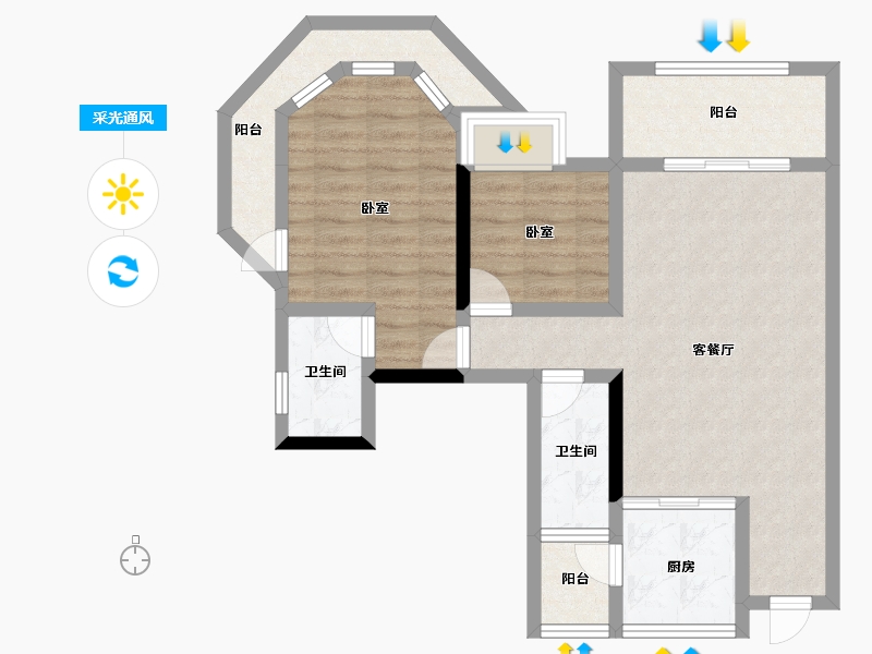 四川省-资阳市-安岳中迪商业广场-75.65-户型库-采光通风