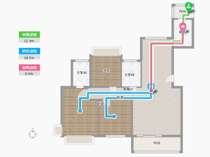 山东省-威海市-保利凯旋公馆-127.40-户型库-动静线