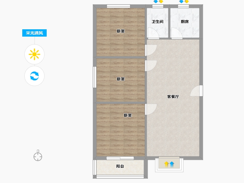 河北省-邢台市-杰地润园-77.86-户型库-采光通风