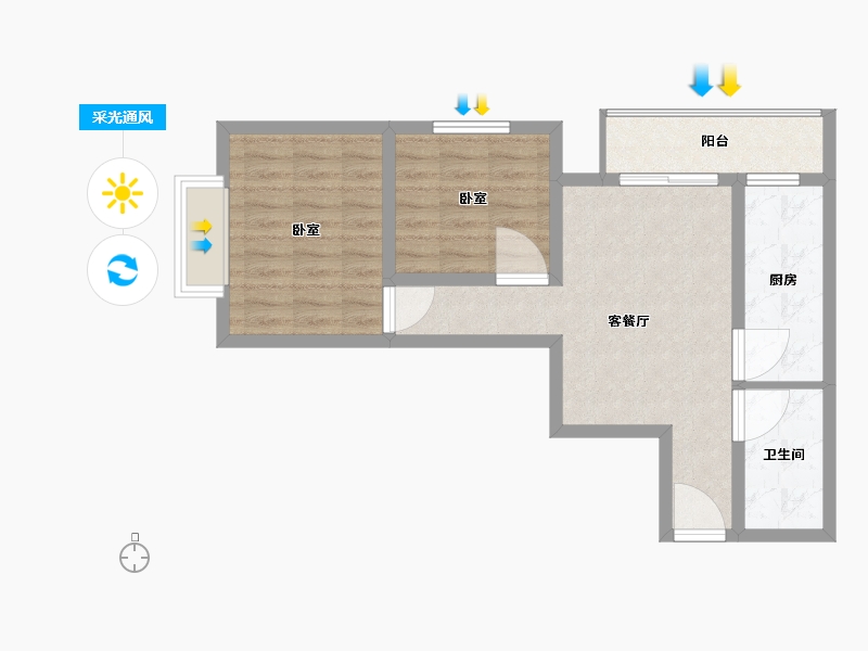 河北省-廊坊市-晨汐晨熙-60.00-户型库-采光通风