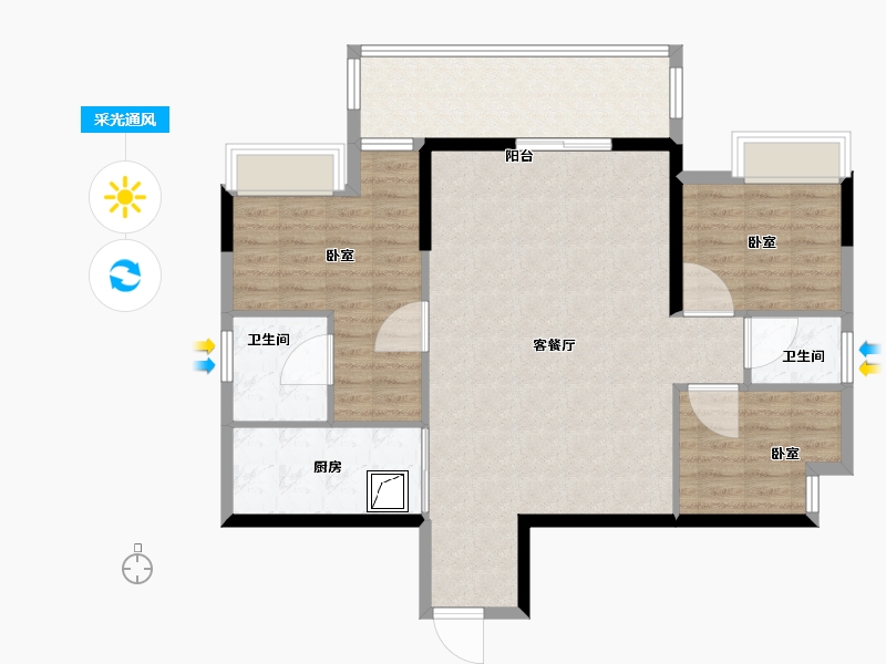 四川省-泸州市-三溪酒城国际-101.01-户型库-采光通风