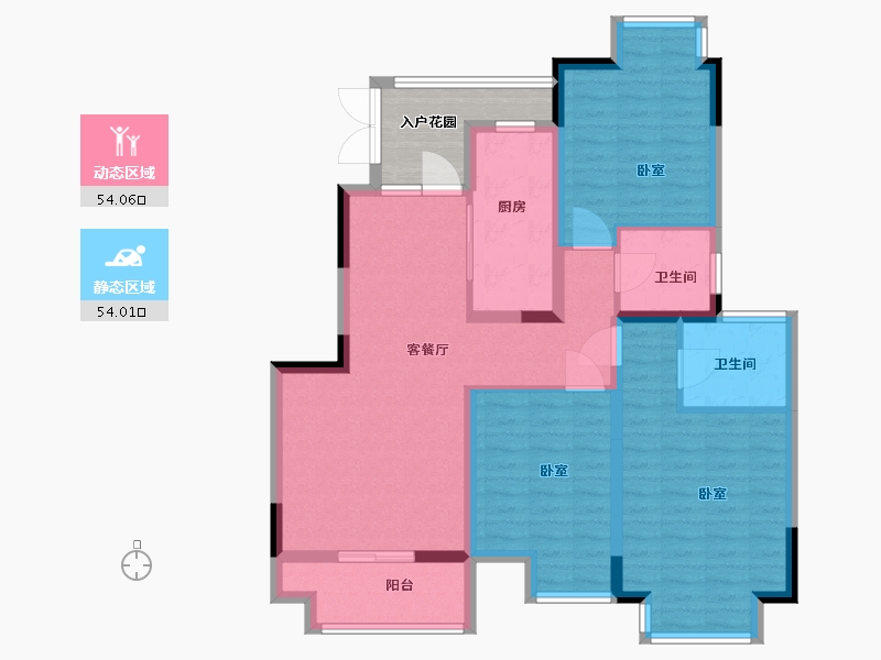 江苏省-扬州市-万豪西花苑-102.00-户型库-动静分区