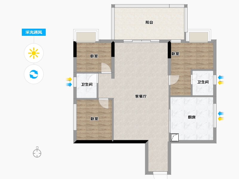 四川省-泸州市-三溪酒城国际-99.64-户型库-采光通风