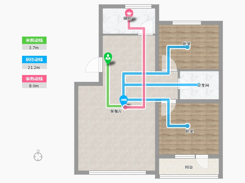 辽宁省-锦州市-沈铁青橙社区-85.23-户型库-动静线