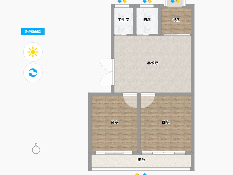 安徽省-安庆市-青园城-71.41-户型库-采光通风