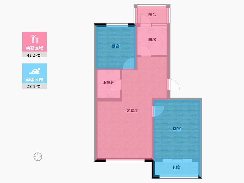 黑龙江省-大庆市-宜和园-61.56-户型库-动静分区