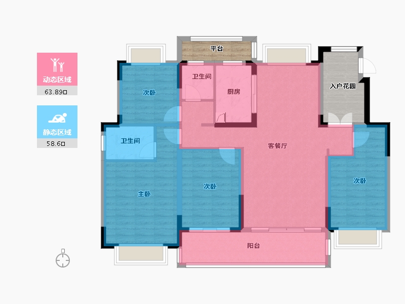 江苏省-南通市-珑府-120.80-户型库-动静分区