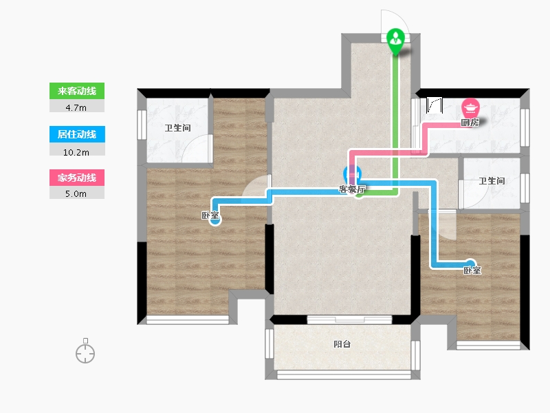 四川省-泸州市-三溪酒城国际-66.78-户型库-动静线