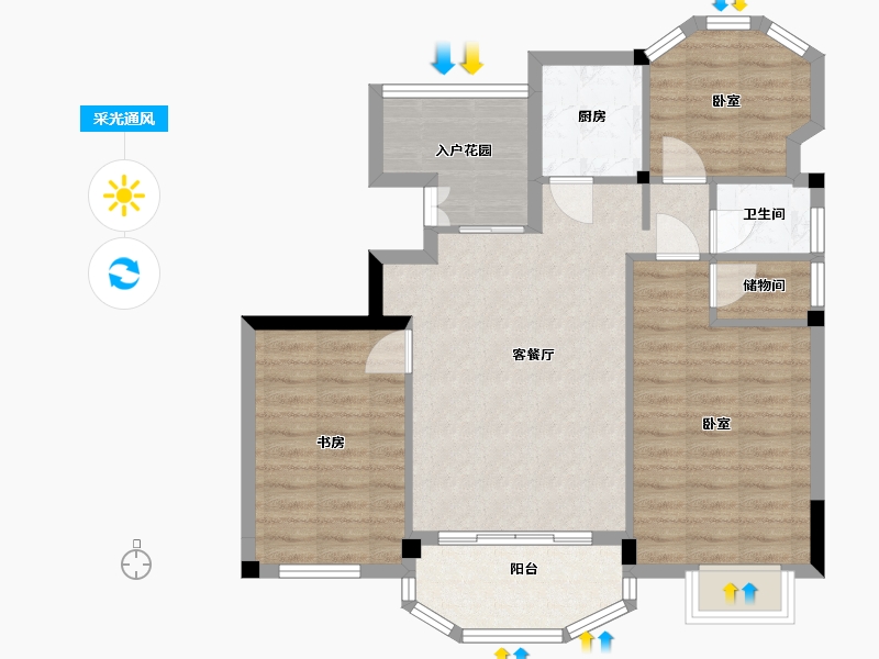 江苏省-镇江市-香江世纪名城-78.19-户型库-采光通风