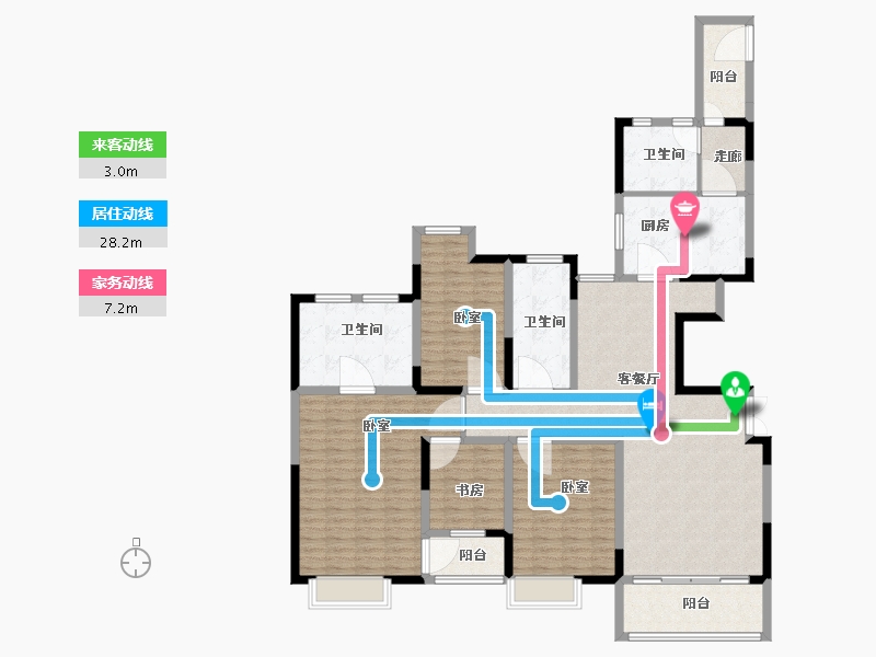 江苏省-扬州市-万豪西花苑-163.00-户型库-动静线