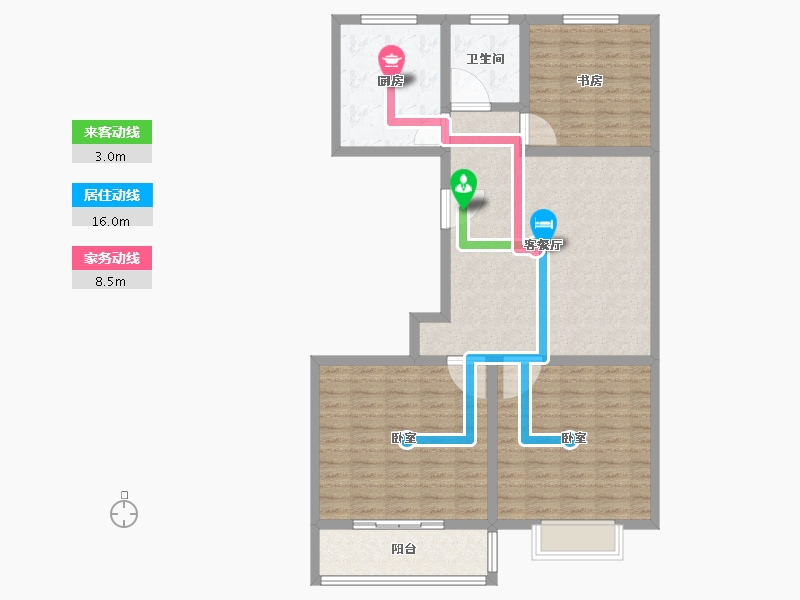 山东省-潍坊市-东晨阳光-105.00-户型库-动静线