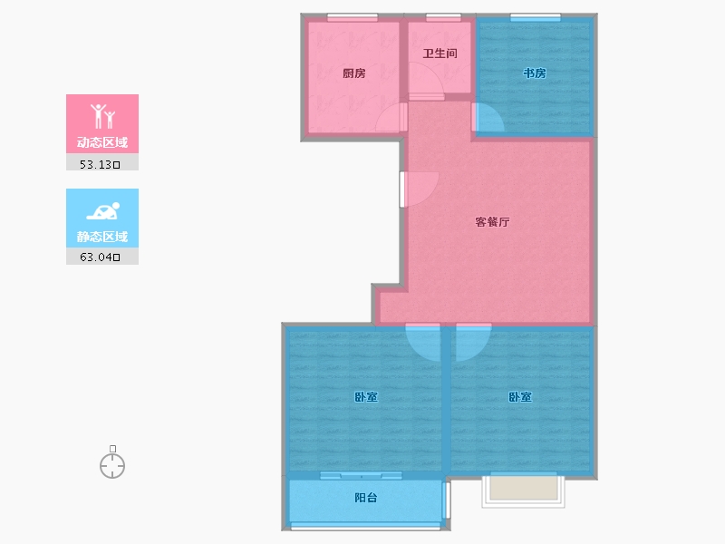 山东省-潍坊市-东晨阳光-105.00-户型库-动静分区