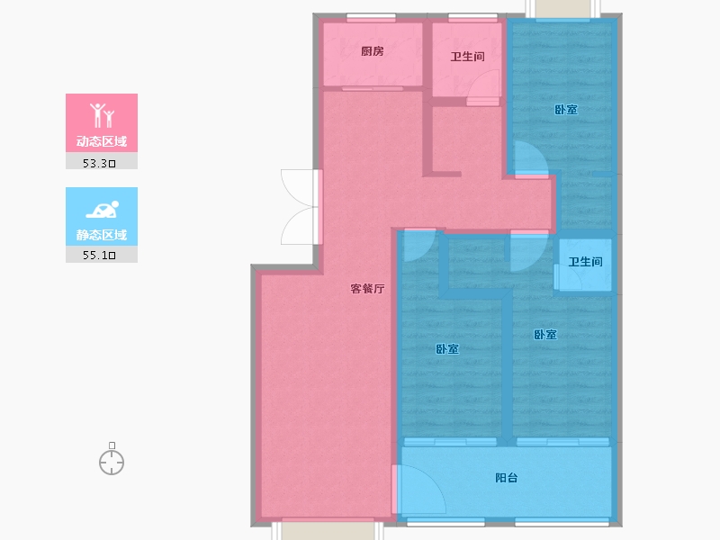 安徽省-安庆市-青园城-96.44-户型库-动静分区