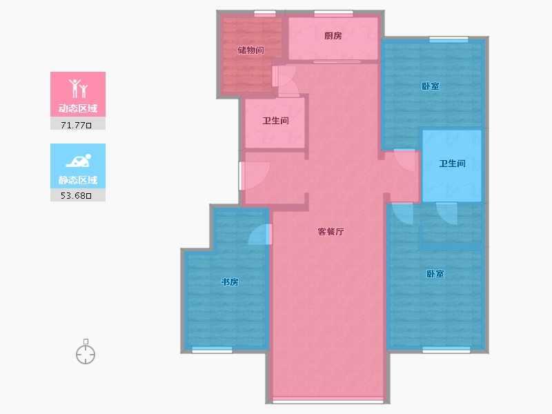 河北省-唐山市-万科温莎堡-112.49-户型库-动静分区