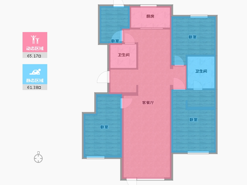 河北省-唐山市-万科温莎堡-114.00-户型库-动静分区