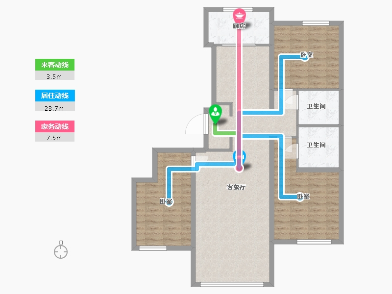 河北省-唐山市-万科温莎堡-102.00-户型库-动静线