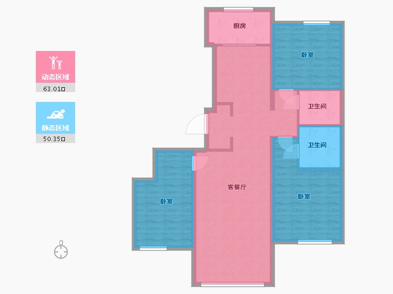 河北省-唐山市-万科温莎堡-102.00-户型库-动静分区