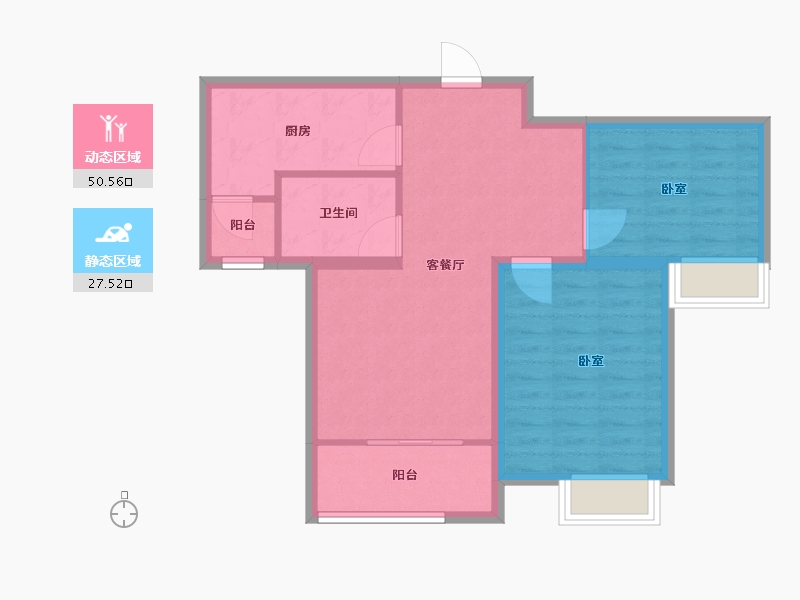 山东省-威海市-保利凯旋公馆-70.00-户型库-动静分区