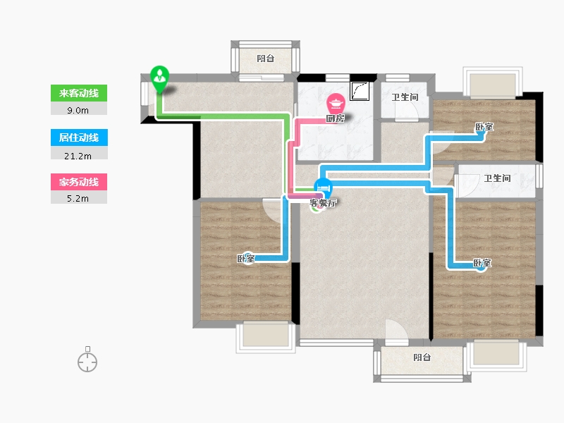 四川省-泸州市-三溪酒城国际-93.93-户型库-动静线