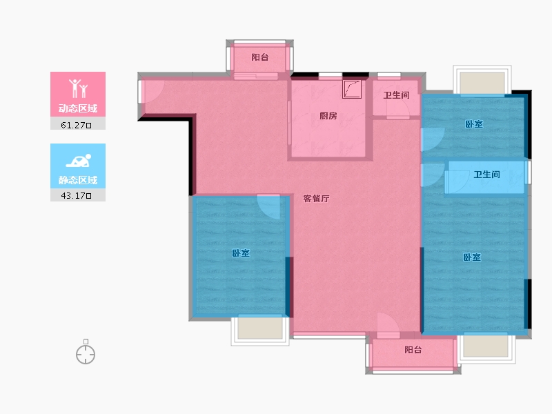 四川省-泸州市-三溪酒城国际-93.93-户型库-动静分区