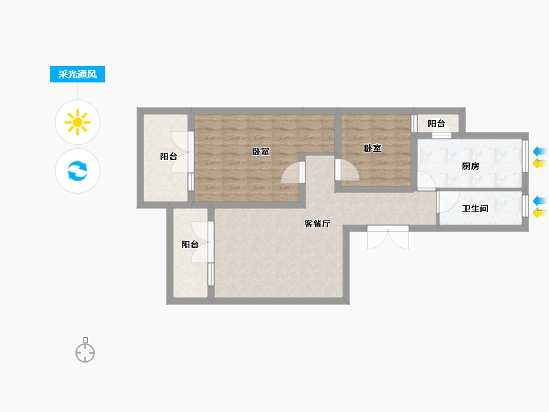 安徽省-安庆市-龙山徽韵-75.00-户型库-采光通风