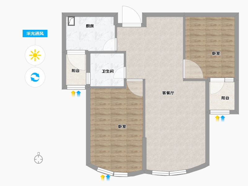 江苏省-扬州市-豪普思卡-78.00-户型库-采光通风