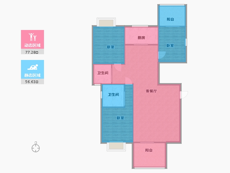 广东省-汕头市-华盛豪苑-123.50-户型库-动静分区