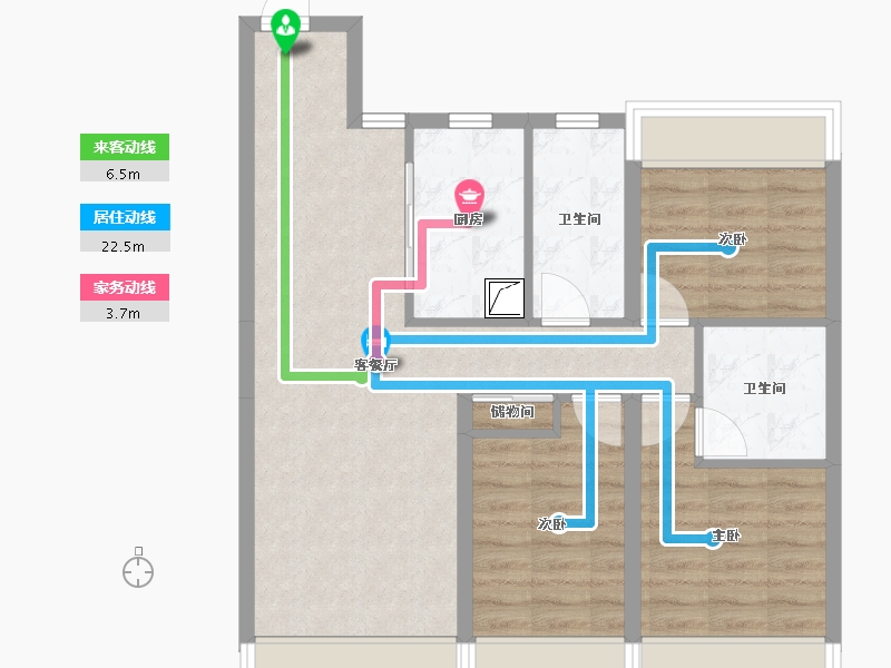 吉林省-长春市-中海盛世城-72.78-户型库-动静线