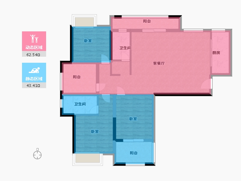 江西省-上饶市-汇成·凡尔赛-93.99-户型库-动静分区