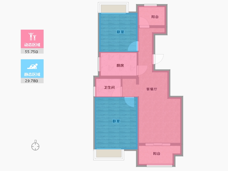 江苏省-扬州市-万科金域华府-76.00-户型库-动静分区