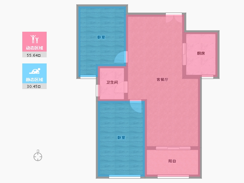 山东省-潍坊市-中和香槟花园-77.26-户型库-动静分区