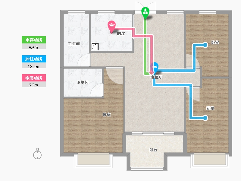 江苏省-扬州市-豪普思卡-114.00-户型库-动静线