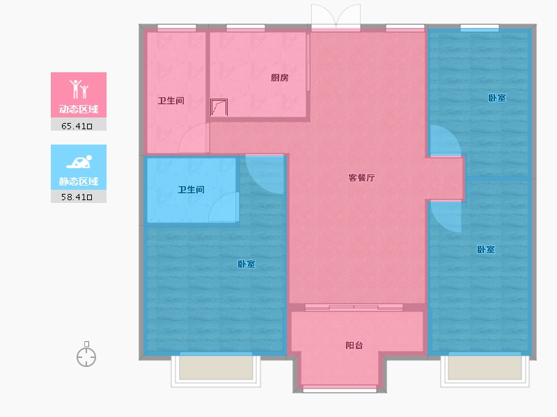 江苏省-扬州市-豪普思卡-114.00-户型库-动静分区