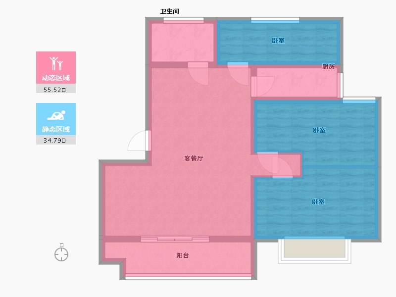 山东省-日照市-裕升璞院-80.29-户型库-动静分区