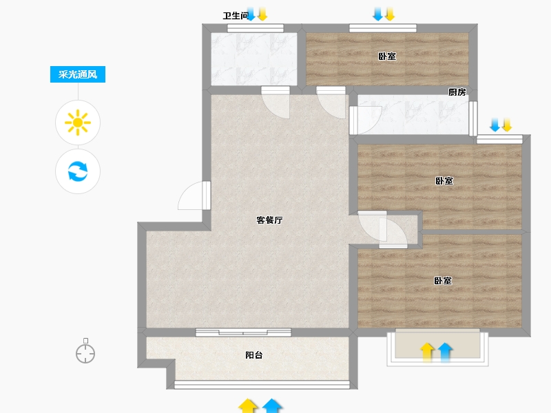 山东省-日照市-裕升璞院-80.29-户型库-采光通风