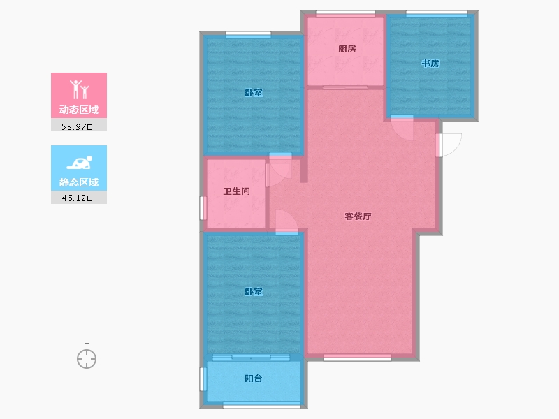 河北省-承德市-航顺·香泉左岸-89.99-户型库-动静分区