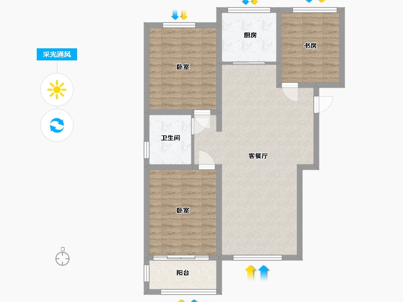 河北省-承德市-航顺·香泉左岸-89.99-户型库-采光通风