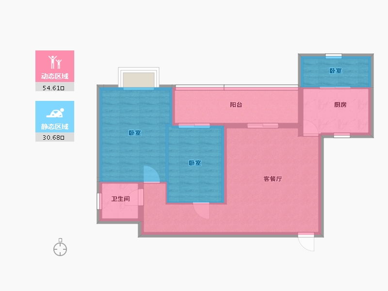 广东省-汕头市-盛荟花园-76.42-户型库-动静分区