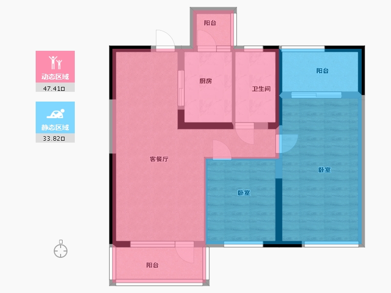 江苏省-扬州市-京杭明珠-72.00-户型库-动静分区